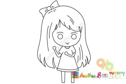 儿童启蒙画小女孩简笔画怎么画简笔画教程绘画吧-画画