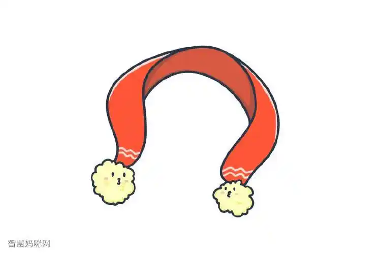 冬日主题简笔画围巾怎么画