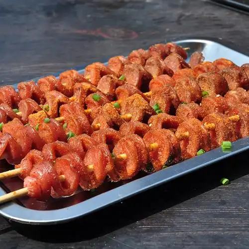 拉花900g15串串串烧烤串烧火龙开花肉肠弹力香肠