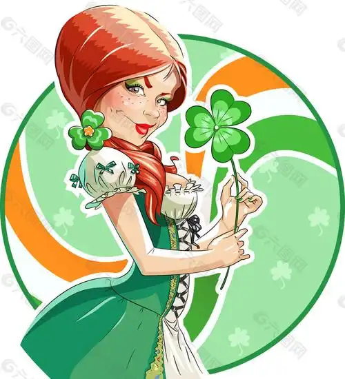 卡通的四叶草女生