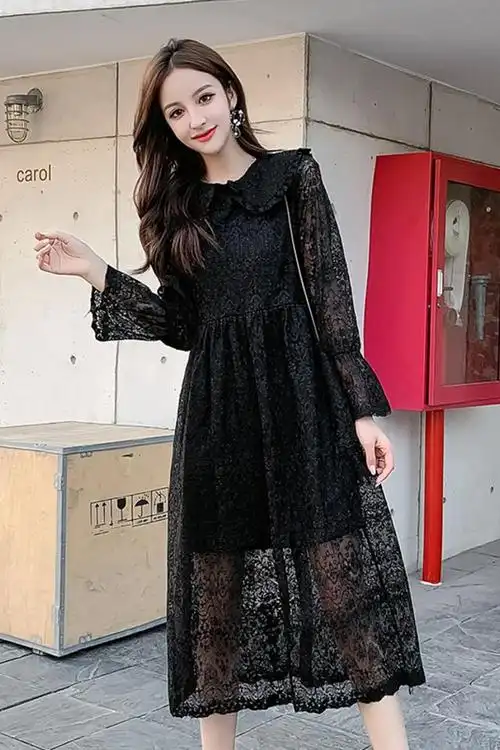 连衣裙黑色长裙_价格_品牌_图片_怎么样 蘑菇街