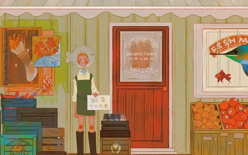 治愈系插画唯美高清桌面壁纸图片