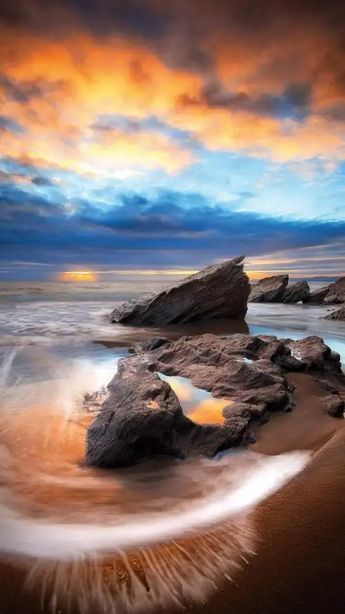 华为 锁屏 摄影 潮汐 海边