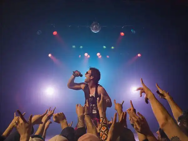 男性,摇滚明星,表演,正面,观众