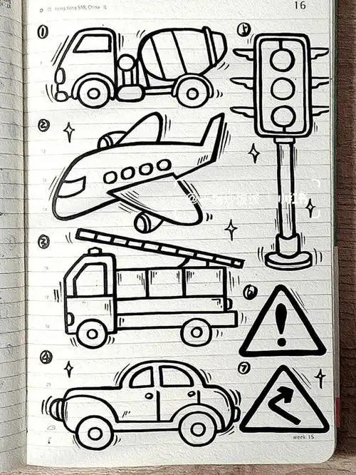 今日简笔画(67)‖交通工具主题第三弹!✨