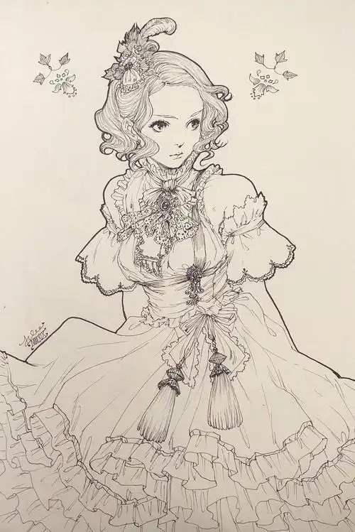 洛丽塔简笔画可爱