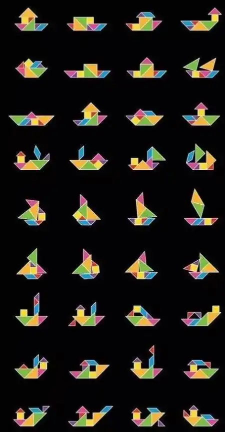 神奇的七巧板,多种创意拼图组合,有趣益智还好玩