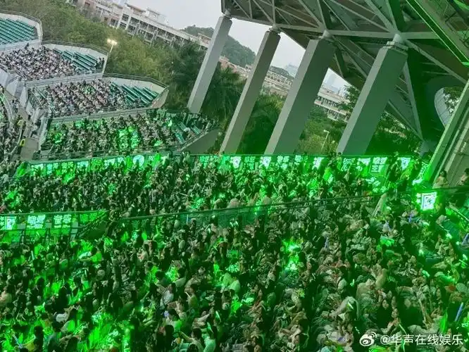 王源绿海#网友晒出巅峰盛典王源粉丝应援图,漫席遍场绿海壮观,人气