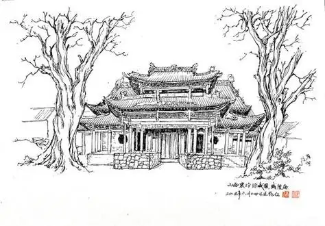 的手绘爱好者,一个古建筑燃灯塔 ai设计图享有"中国古代建筑博物馆"之