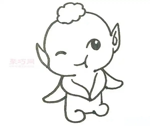 英国胡巴如何画英国胡巴简笔画步骤