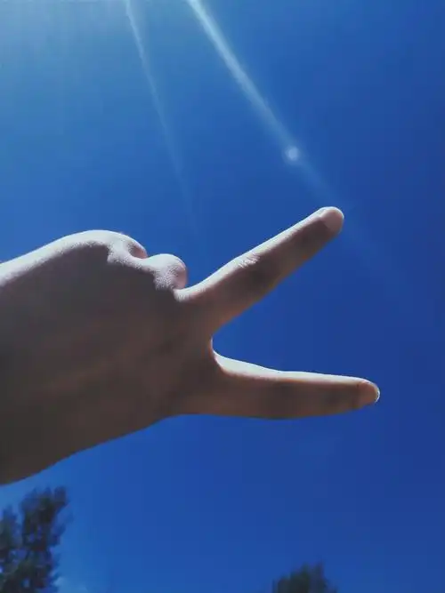 对天空比个耶70