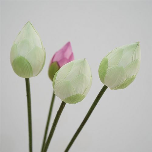 荷花苞禅意仿真花单支餐桌装饰花艺落地假花供佛莲花摆件摄影道具