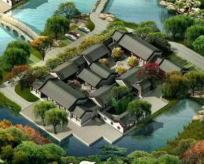 古建筑四合院效果图四合院设计效果图施工图