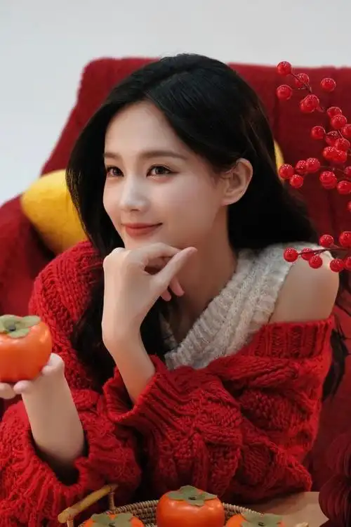 李一桐新年柿子妆爱惨了此女神女每次po图都会被惊艳到