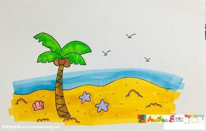 幼儿简笔画大海