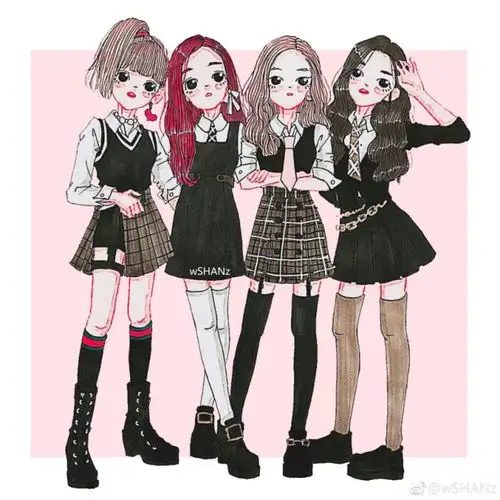 blackpink粉墨饭绘舞台造型-冬季杂志造型金智秀jisoo