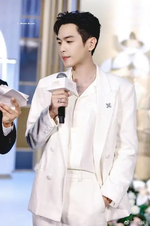 张若昀黑色条纹西装##张若昀连续两次活动造型