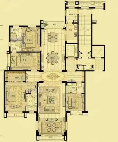 教科书般的豪华大平层户型应该是什么样子?