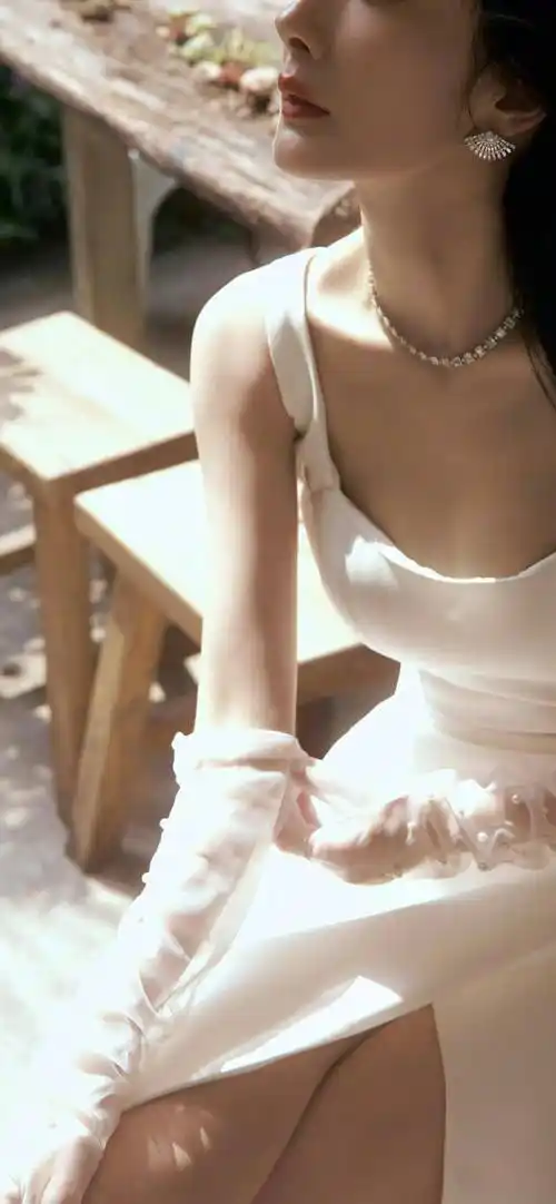 杨幂高清唯美写真,一袭裙白胜冬雪,优雅妩媚如春风_白色_气质_魅力