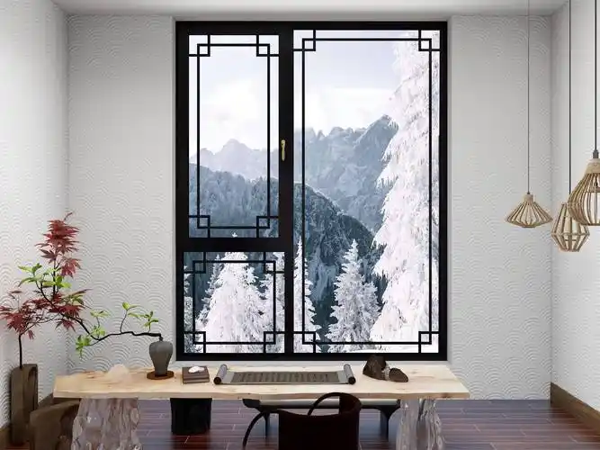 一隅中式古窗,与雪景绝美相融,咫尺间有数不尽的惊喜和诗意~_门窗