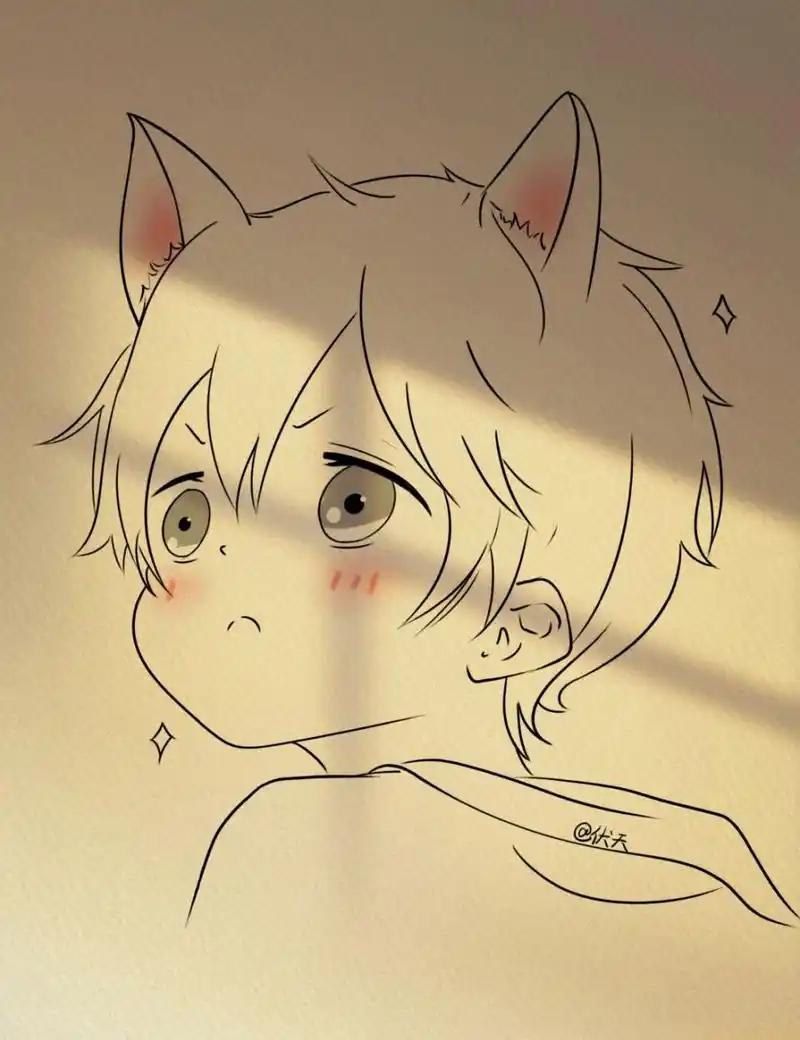 可爱简笔画(103) #寻找小红书绘画大神# #动漫男头# #绘画临摹# #画画