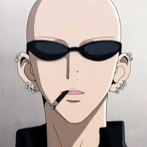 叼烟光头男人_卡通人物头像图片_扣扣居