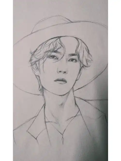 王一博手绘线稿