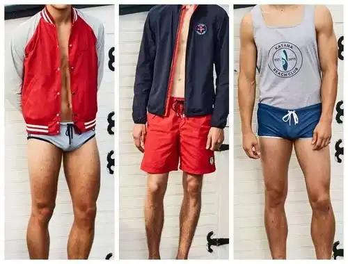 蜜豹时装周快要中暑穿着泳裤到处浪katama2018春季男士系列