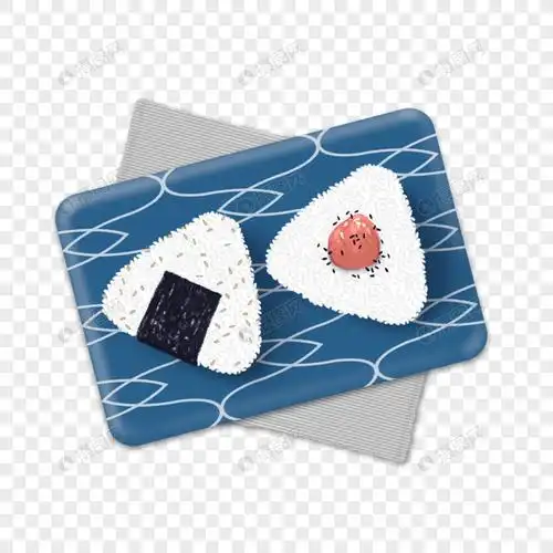 日式三角饭团美食手绘插画