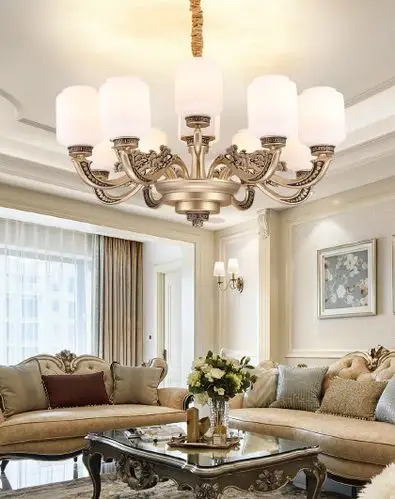 雷士照明新中式吊客厅灯现代简约灯饰灯具大气吊灯全铜