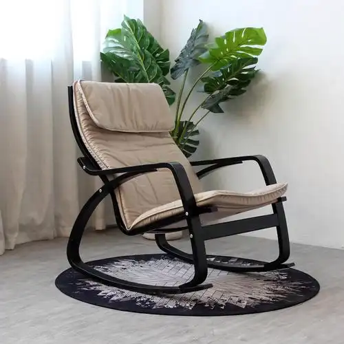 北欧波昂阳台扶手休闲椅单人简约躺椅懒人客厅摇椅