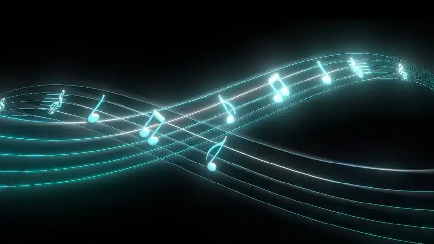 五线谱上跳动的音符音乐素材