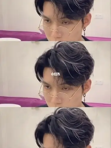 潮男发型男士三七分发型丨男士逗号刘海发型色一种怦然心动的感觉1