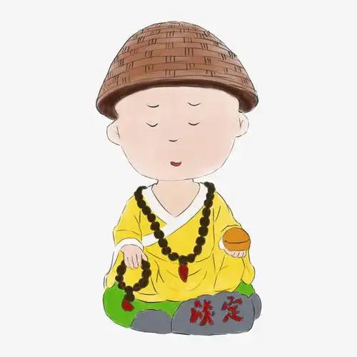 手绘打坐的小和尚