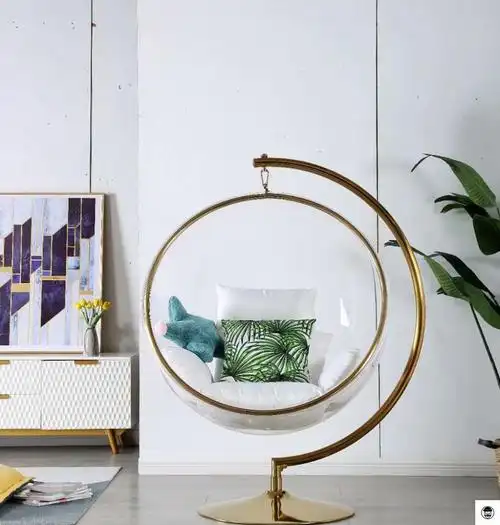 细藤吊篮网红玻璃球吊椅透明泡泡椅室内阳台吊篮椅北欧太空椅家用户外