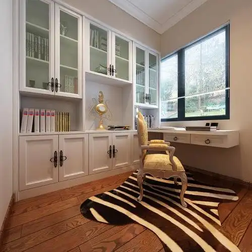 欧式吊顶家居收纳120平米简欧风格书房装修效果图简欧风格书柜图片#2