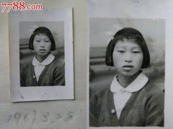 老照片14013860年代短发毛衣女干部单人照43cm