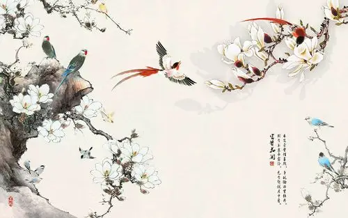 5d电视背景墙纸壁画无纺布壁纸影视墙中式无缝墙布客厅卧室3d立体