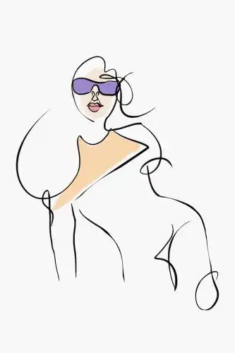 抽象极简线条女性人物装饰画