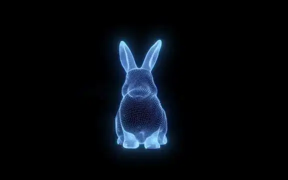 全息兔子投影视频 激光兔子 兔子开场舞 全息投影兔子素材