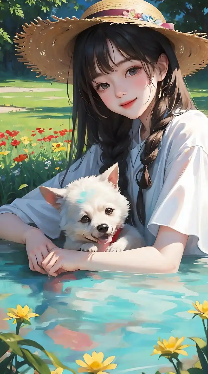 宫崎骏治愈系列壁纸.远处田野,小女孩开心笑童年,幼稚可爱,抱 - 抖音