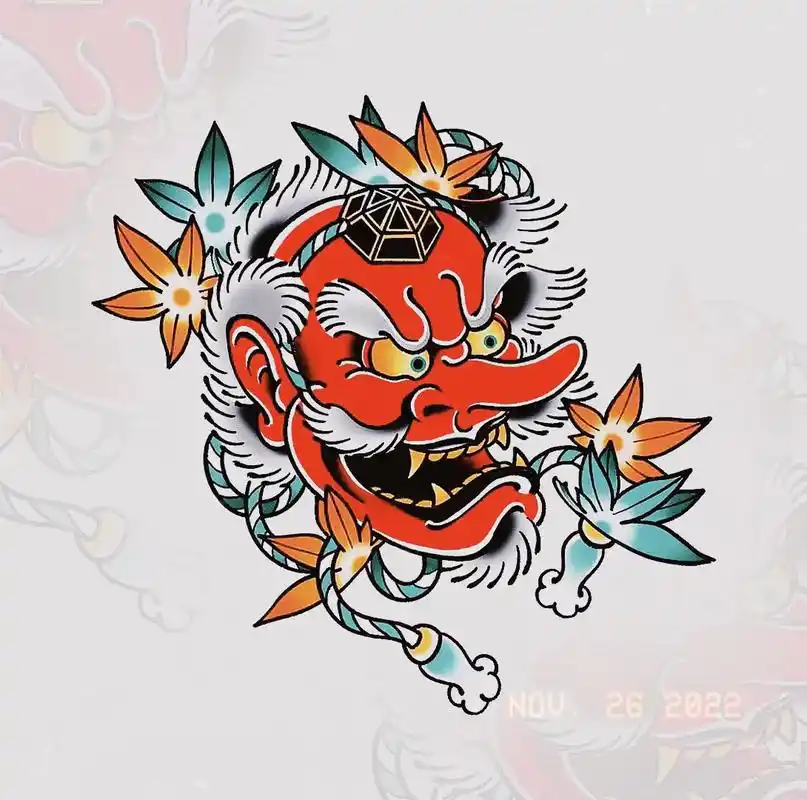 日式纹身图案.天狗啊多福#纹身手稿 #纹身 #tattoo  - 抖音