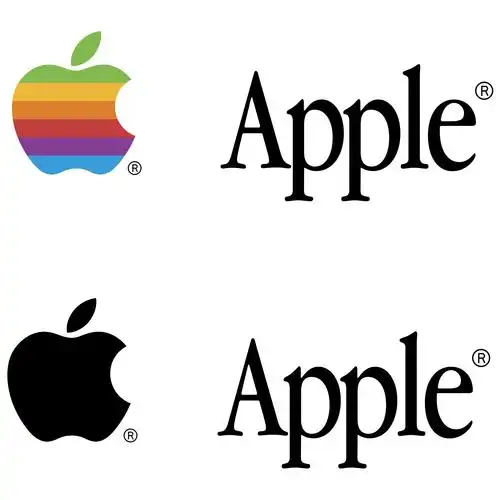 彩色条纹和黑色iphone苹果logo矢量高清图片,iphone苹果logo图片设计