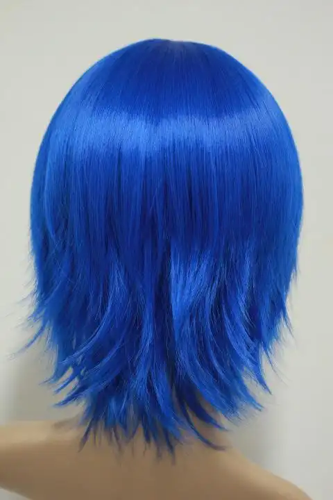 cosplay假发/v家kaito/-河野亨公主 宝蓝色 反翘短发msn/cos假