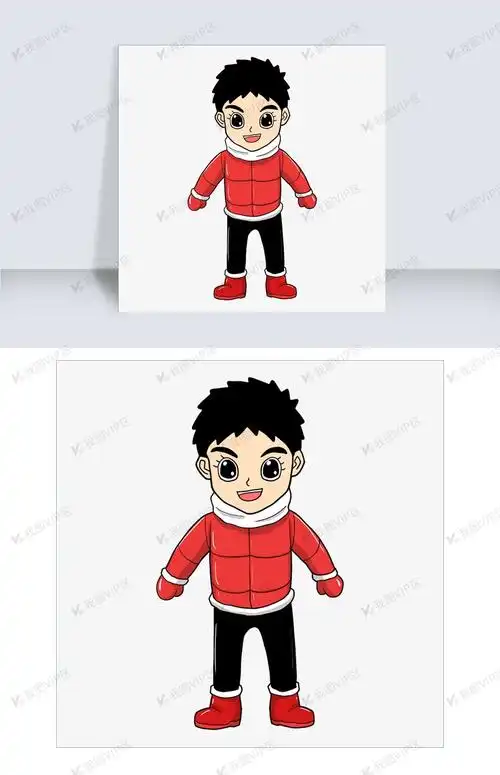 手绘可爱男孩插画