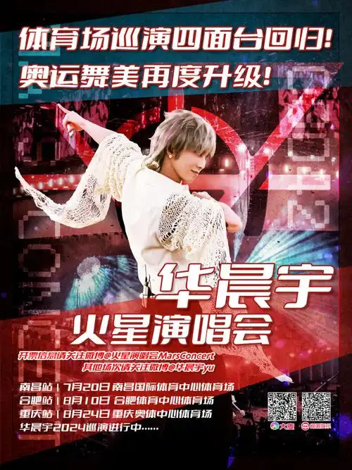 置顶华晨宇超话『更新』火星演唱会三站 重庆站宣传海报  1-6:三比四
