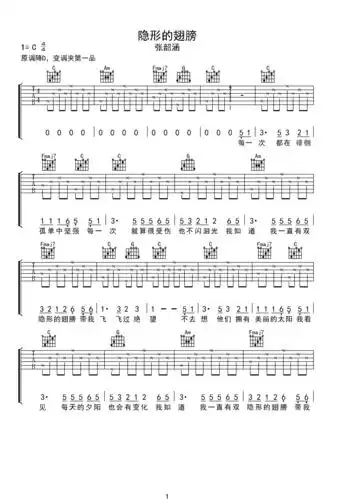 吉他谱 第1页
