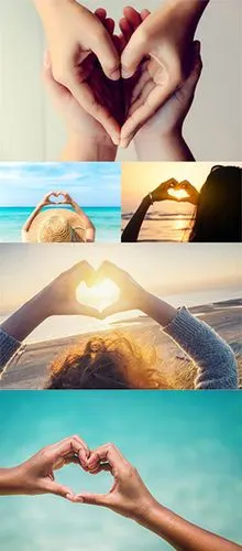 5张人物比心手势高清图片