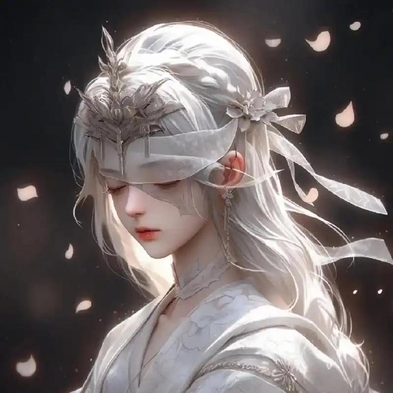 唯美古风蒙眼系列头像 #古风插画