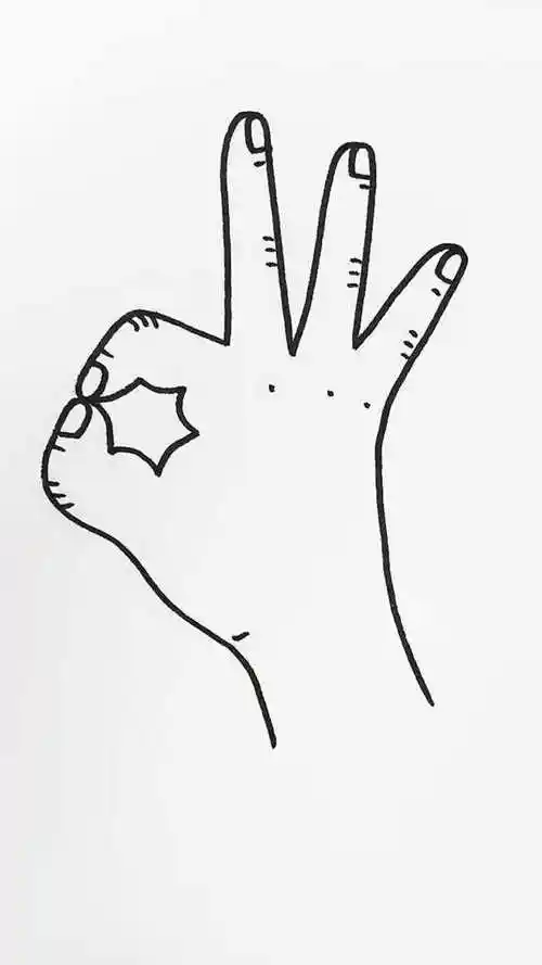 用数字9画出ok手势简单吧